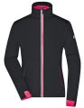 Dames Sport Softshell jas Daiber JN1125 Zwart-Licht Rood